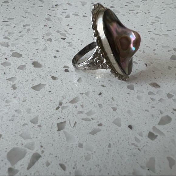 Vintage from the 1900s Materials: sterling, conch shell blister pearl. - Picture 6 of 7